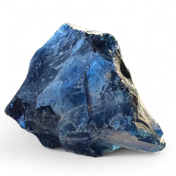 Cobalt Blue‎ Art Glass Cullet Glowing Translucent Manganese Slag #4GX104